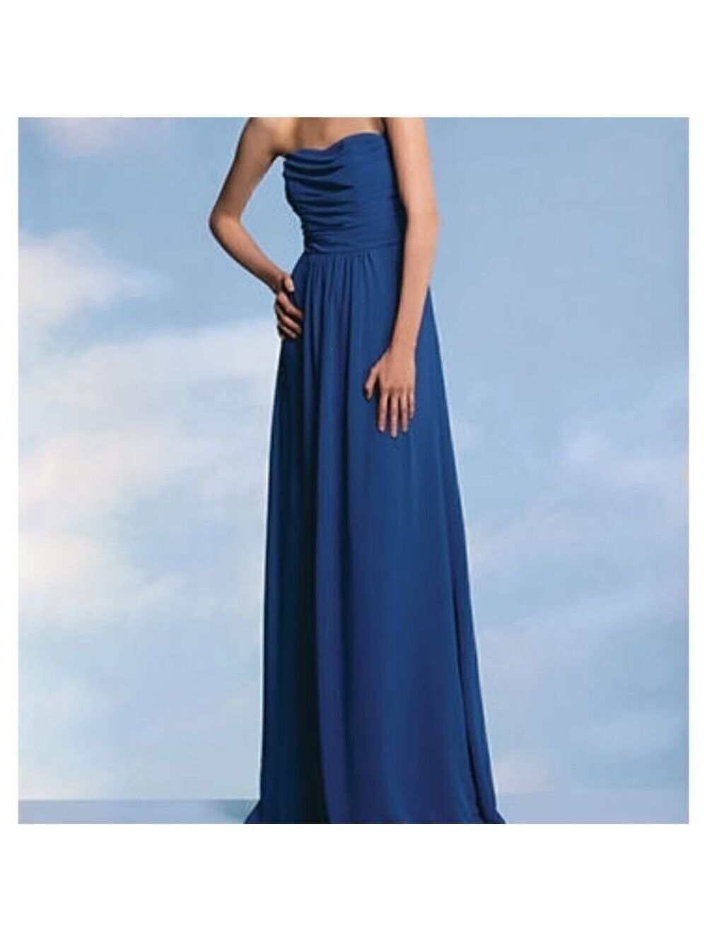 NWT Jasmine Special Occasion Bridesmaid Blue Strapless Maxi dress sz 10